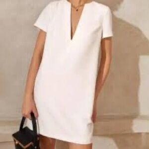AEL V Neck Short Sleeve Sundress White size S